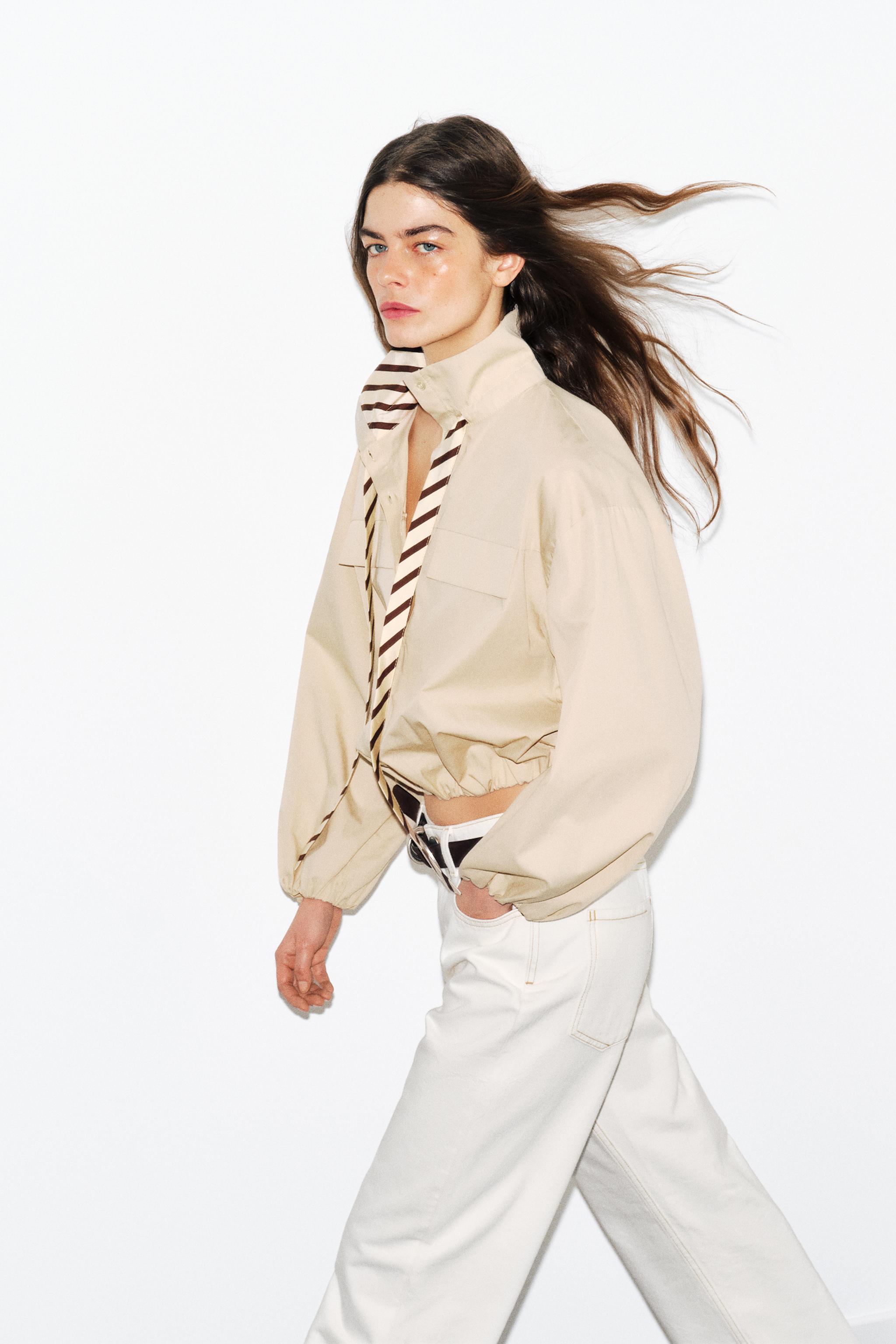 CONTRAST COLLAR POPLIN SHIRT